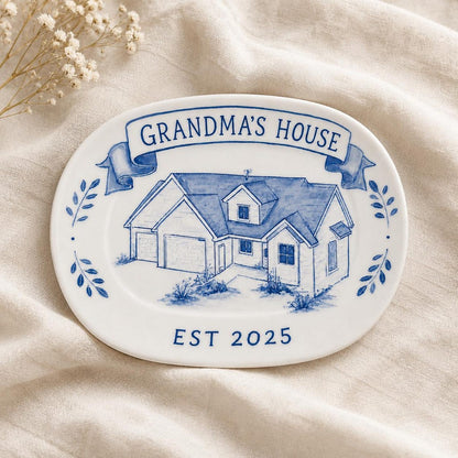 100% Hand Painted House Plate - Watercolor Art by PaintMySoul