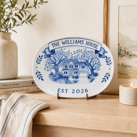 100% Hand Painted House Plate - Watercolor Art by PaintMySoul