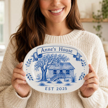 100% Hand Painted House Plate - Watercolor Art by PaintMySoul