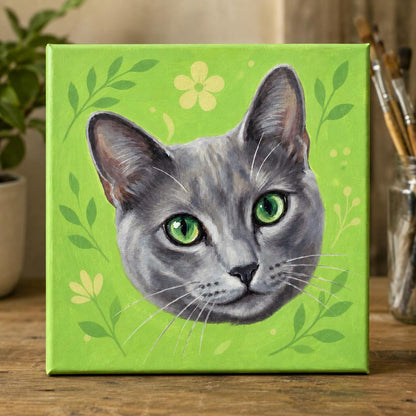 Personalized acrylic pet painting made from a customer photo