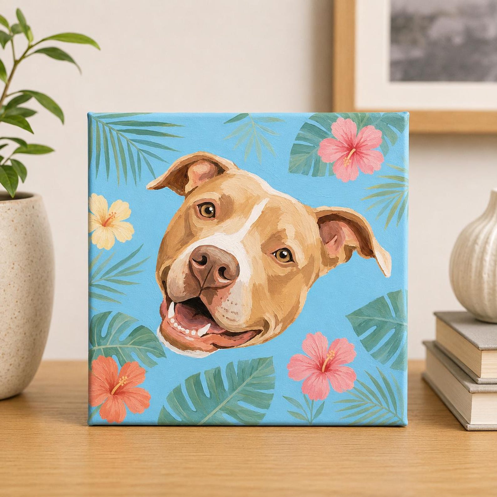 Personalized acrylic pet painting made from a customer photo