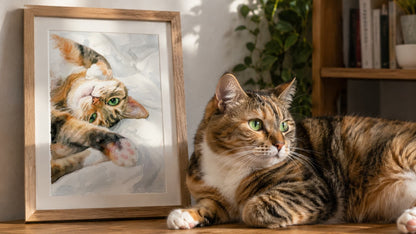 Custom hand-painted pet watercolor portrait from a photo