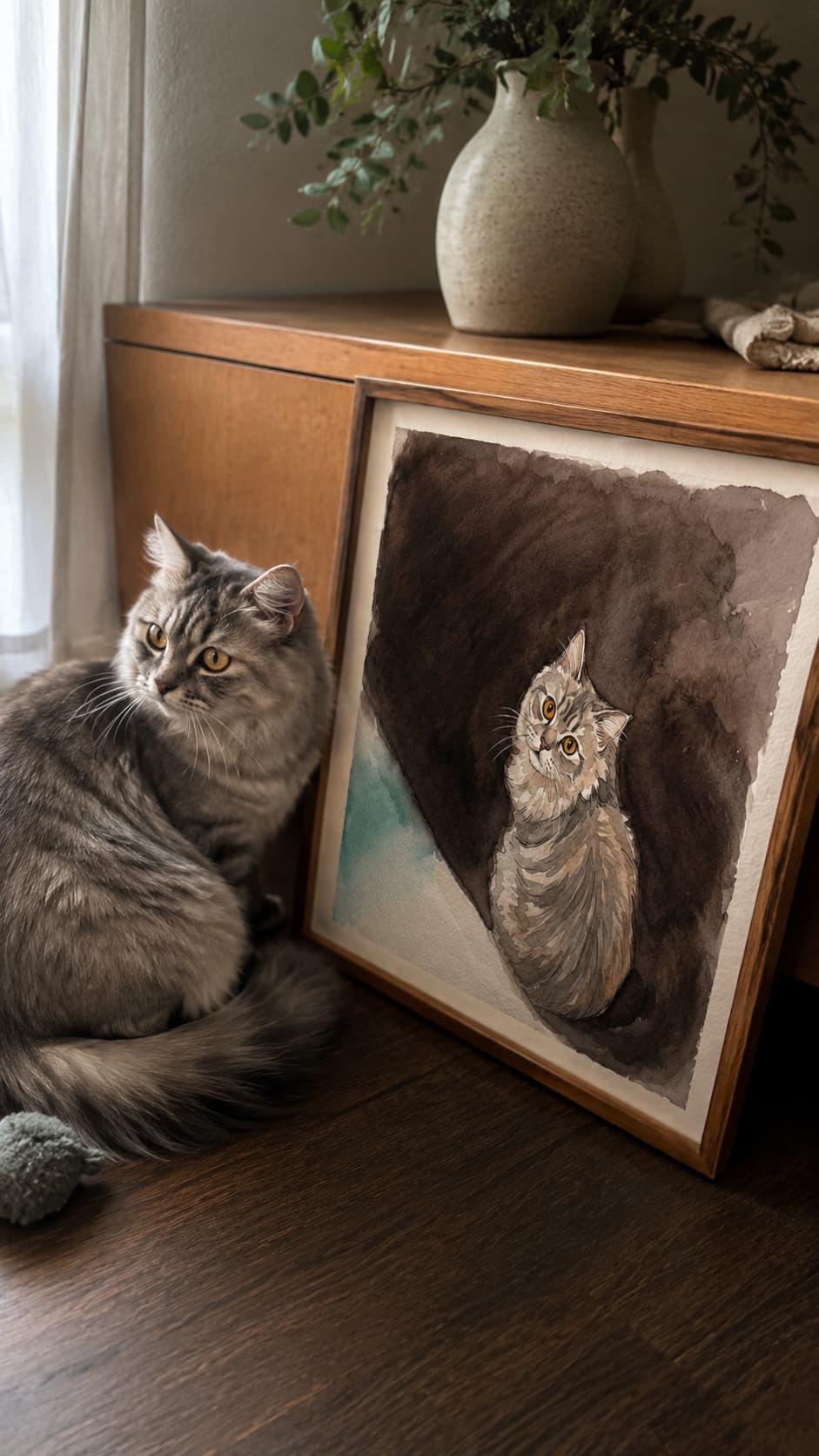 Custom watercolor pet painting made from a customer photo