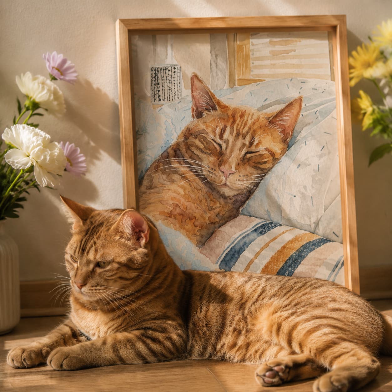 Custom watercolor pet painting made from a customer photo