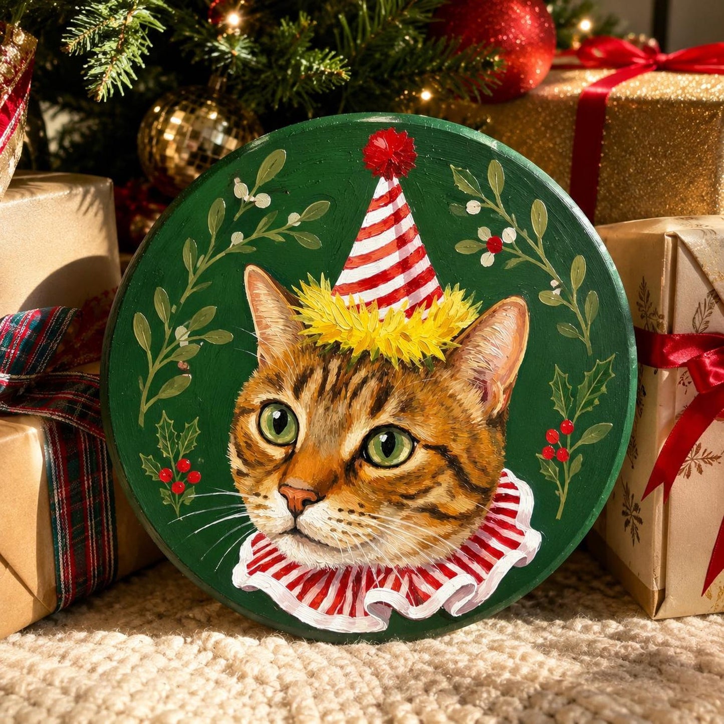 Hand-painted acrylic dog or cat portrait keepsake