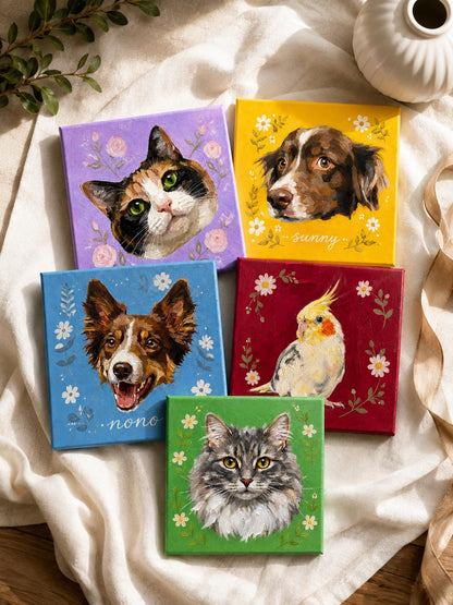 Personalized acrylic pet painting made from a customer photo