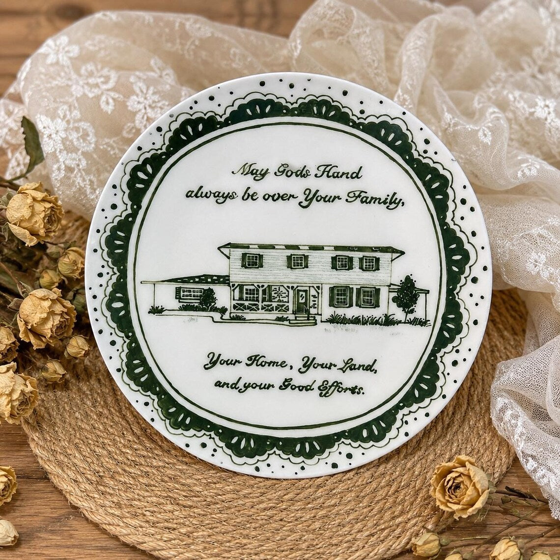 Custom Hand-Painted House Portrait Plate