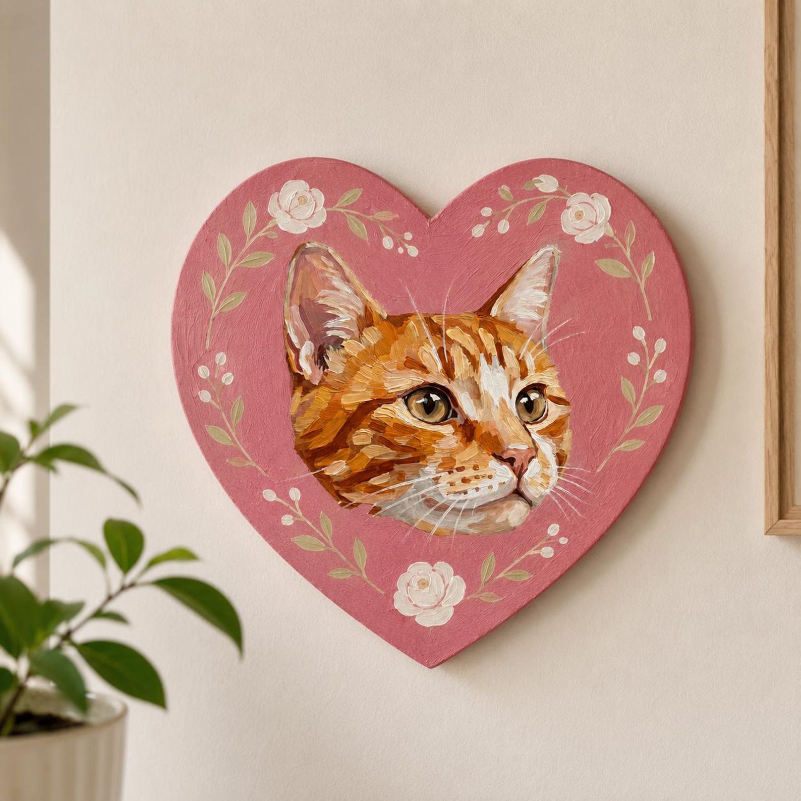 Custom acrylic pet portrait painted by hand