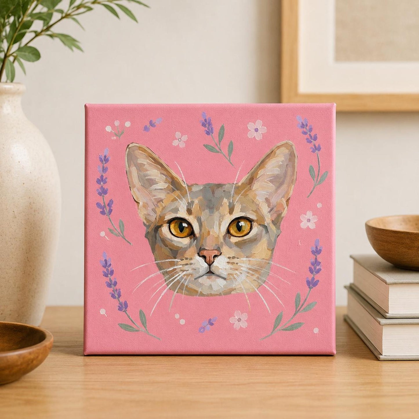 Custom hand-painted acrylic pet portrait from a photo