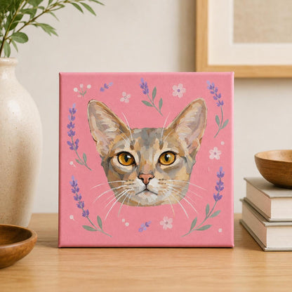 Custom hand-painted acrylic pet portrait from a photo