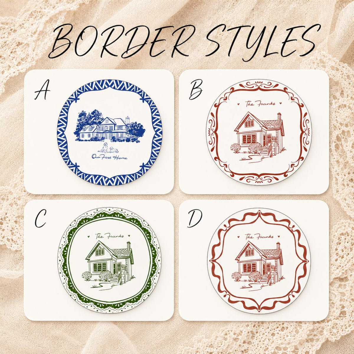 Custom Hand-Painted House Portrait Plate