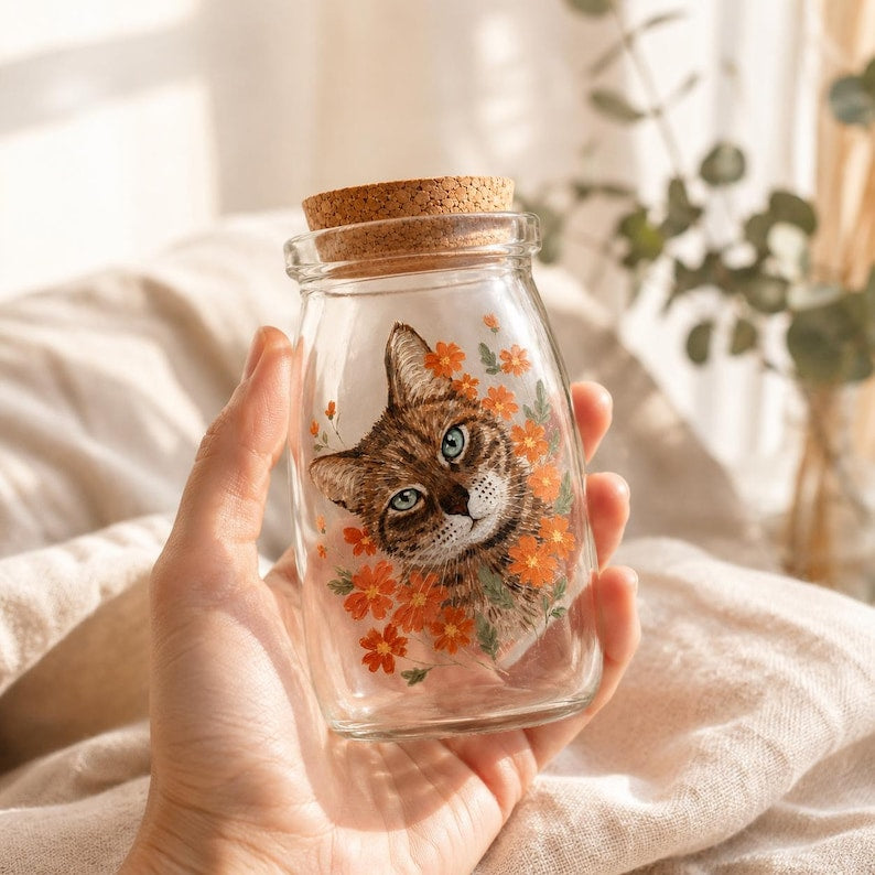 Custom Hand-Painted Pet Hair Keepsake Bottle