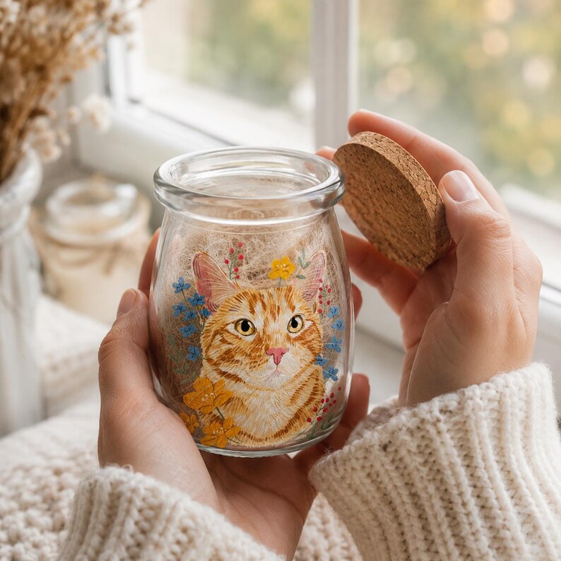 Custom Hand-Painted Pet Hair Keepsake Bottle