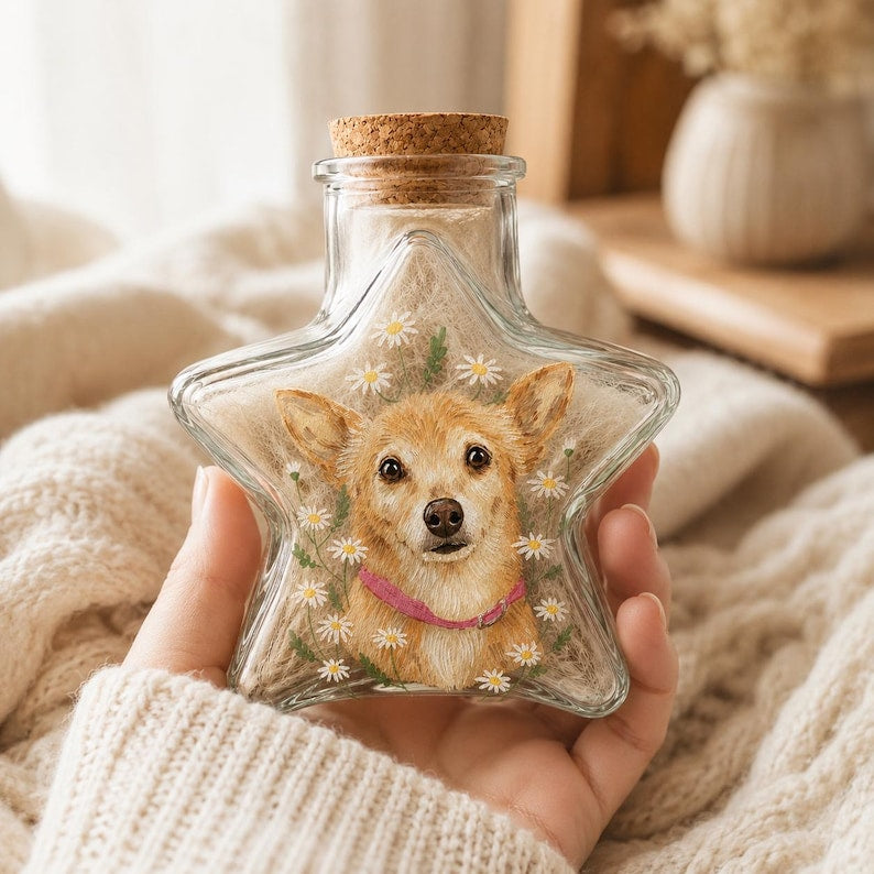 Custom Hand-Painted Pet Hair Keepsake Bottle