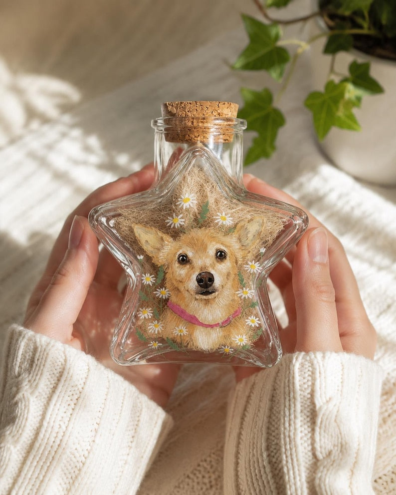 Custom Hand-Painted Pet Hair Keepsake Bottle