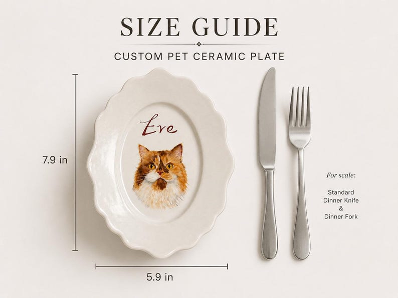Custom Hand-Painted Pet Portrait Ceramic Plate