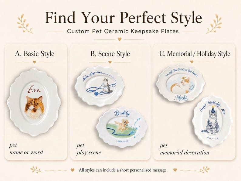 Custom Hand-Painted Pet Portrait Ceramic Plate