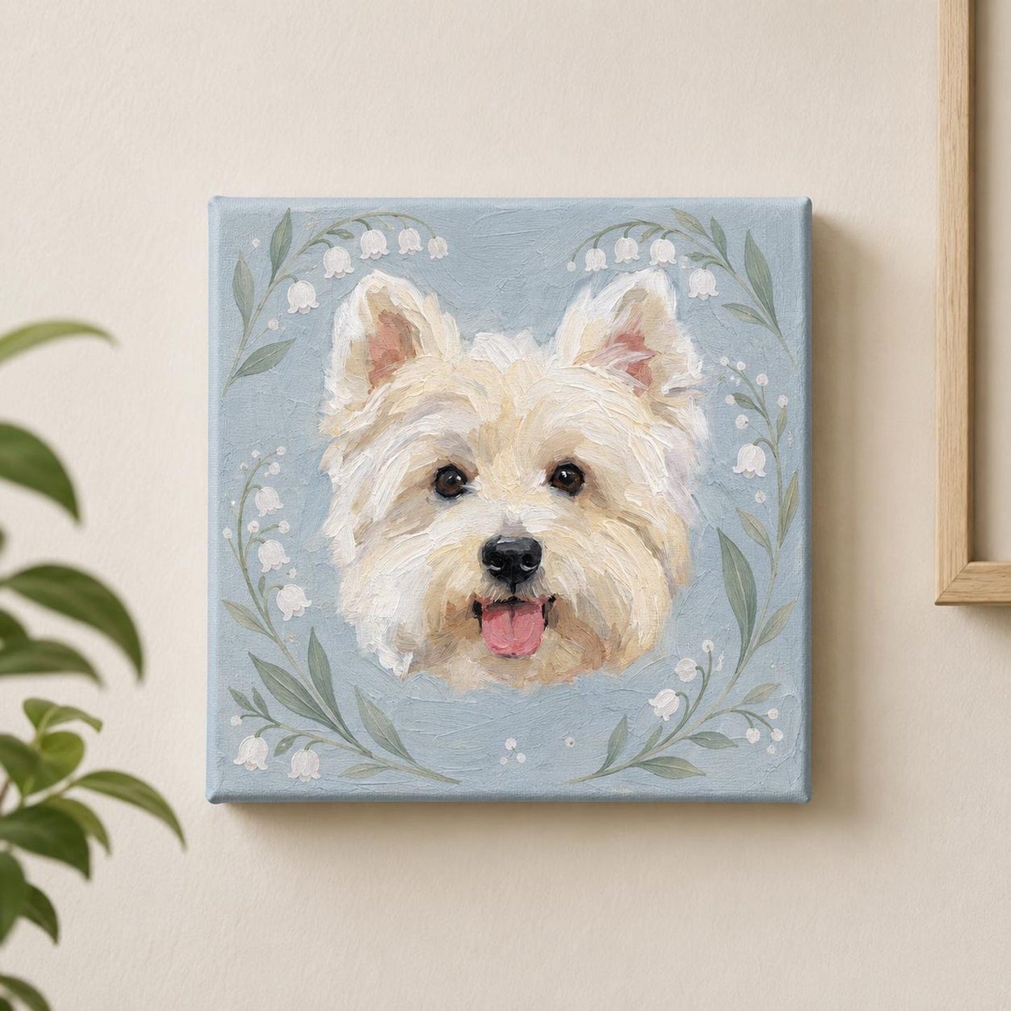 Custom acrylic pet portrait painted by hand