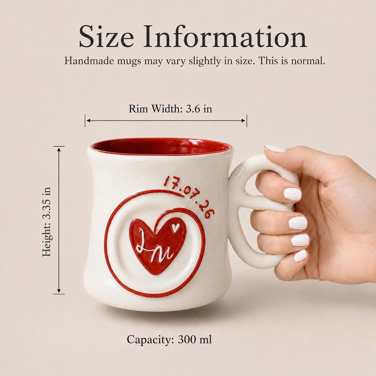 Personalized underglaze ceramic mug couple gift
