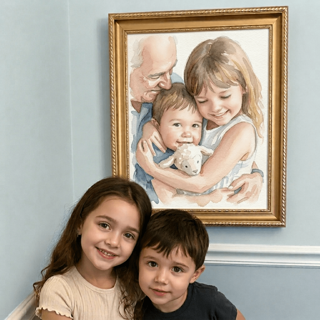 Custom Memorial Watercolor Portrait - Watercolor Art by PaintMySoul