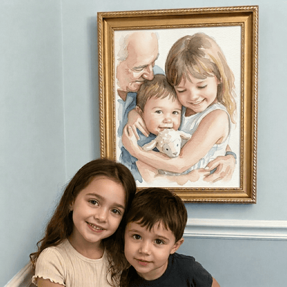 Custom Memorial Watercolor Portrait - Watercolor Art by PaintMySoul