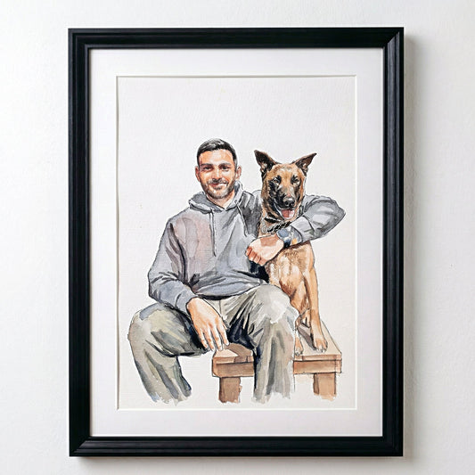 Custom Pet & Human Watercolor Painting | Watercolor Art by PaintMySoul