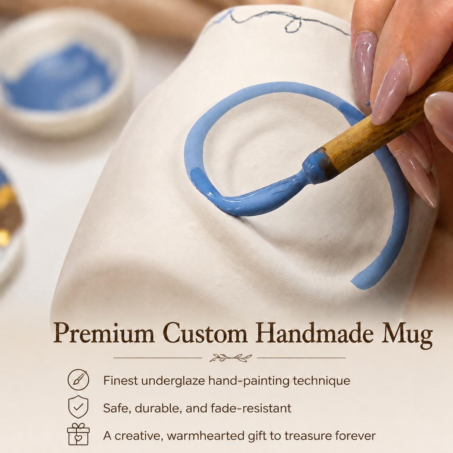 Custom initial ceramic mug personalized for a couple