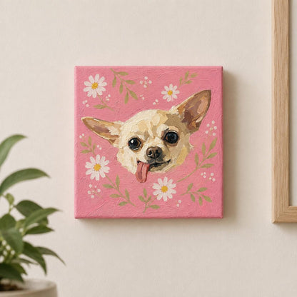 Custom hand-painted acrylic pet portrait from a photo