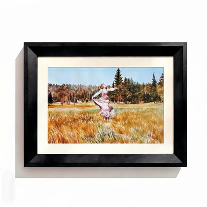 Landscape watercolor Black Frame option