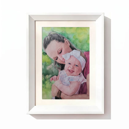 Parents & Children watercolor White Frame option