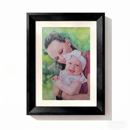 Parents & Children watercolor Black Frame option