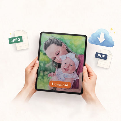 Parents & Children watercolor Digital File (Email Delivery) option