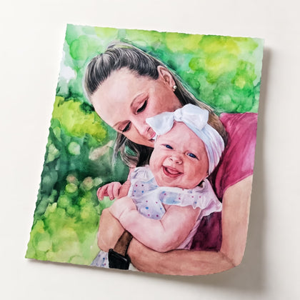 Parents & Children watercolor Original Painting (Physical) option