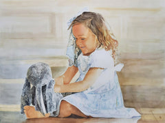 Custom watercolor portrait of a child