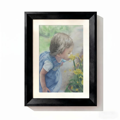 Child watercolor Black Frame option