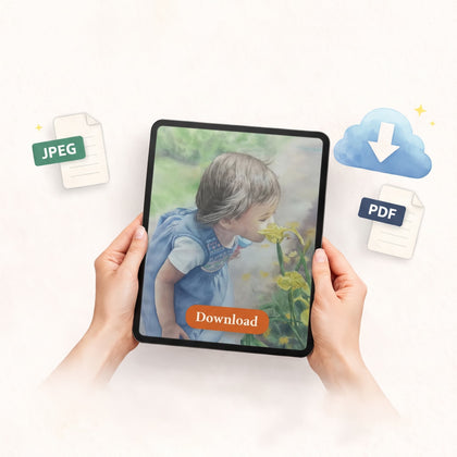 Child watercolor Digital File (Email Delivery) option