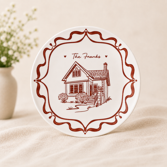 House portrait plate border style D