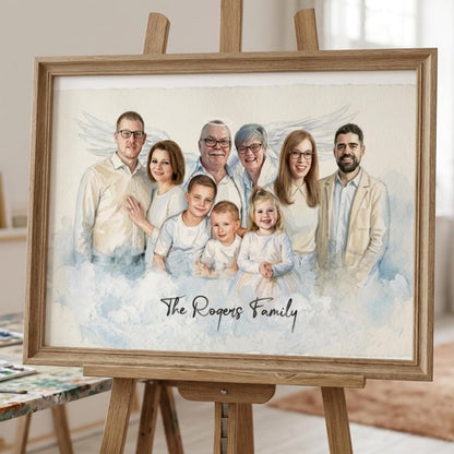Hand-painted memorial portrait keepsake for a loved one
