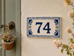 Personalized hand-painted ceramic house number plaque - 02