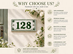 Personalized hand-painted ceramic house number plaque - 04