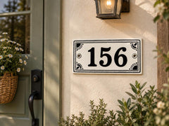Personalized hand-painted ceramic house number plaque - 06