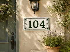 Personalized hand-painted ceramic house number plaque - 09