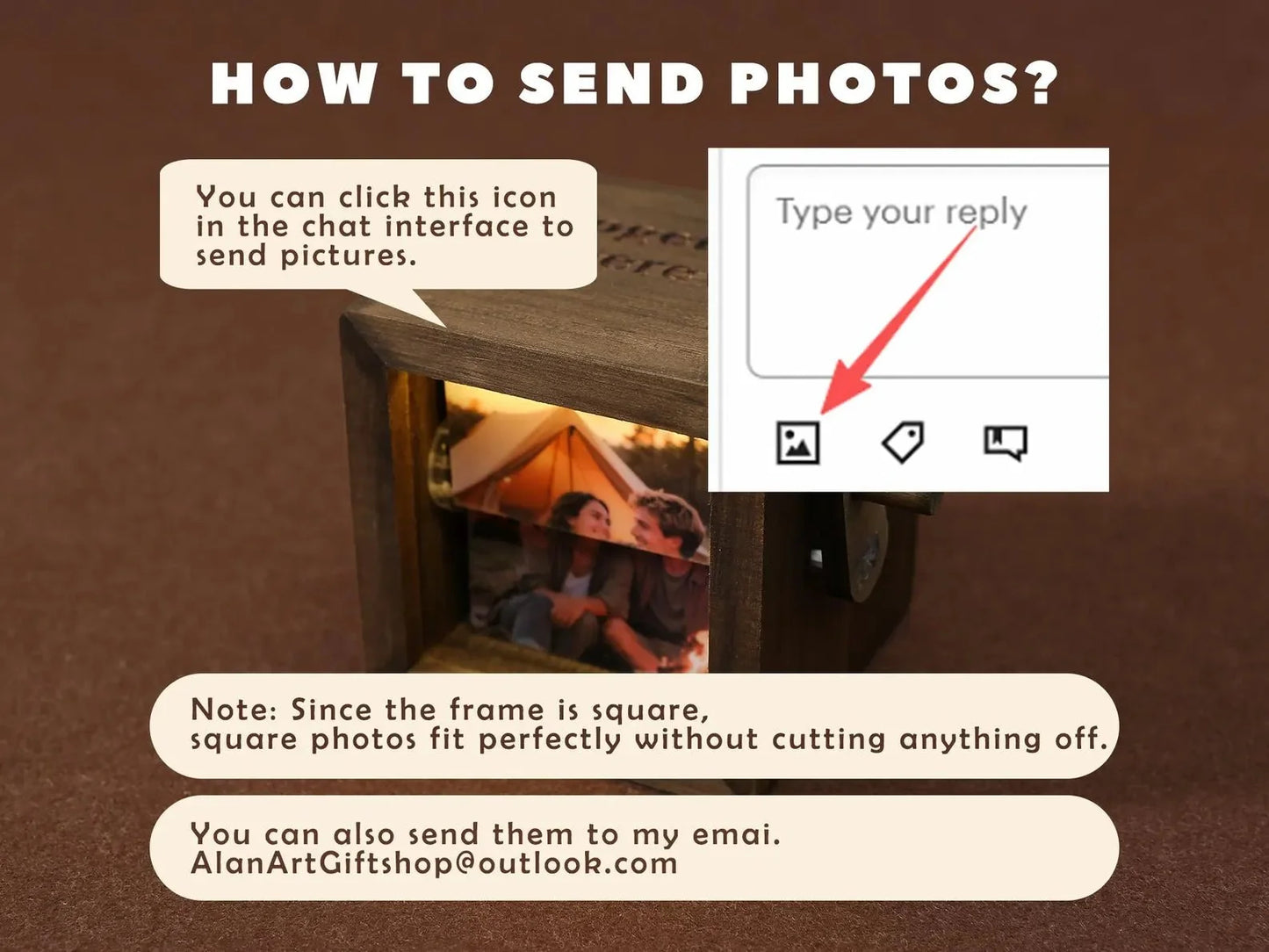 Personalized Text Photo Flipbook Animation Box, Wooden Photo Book with Light