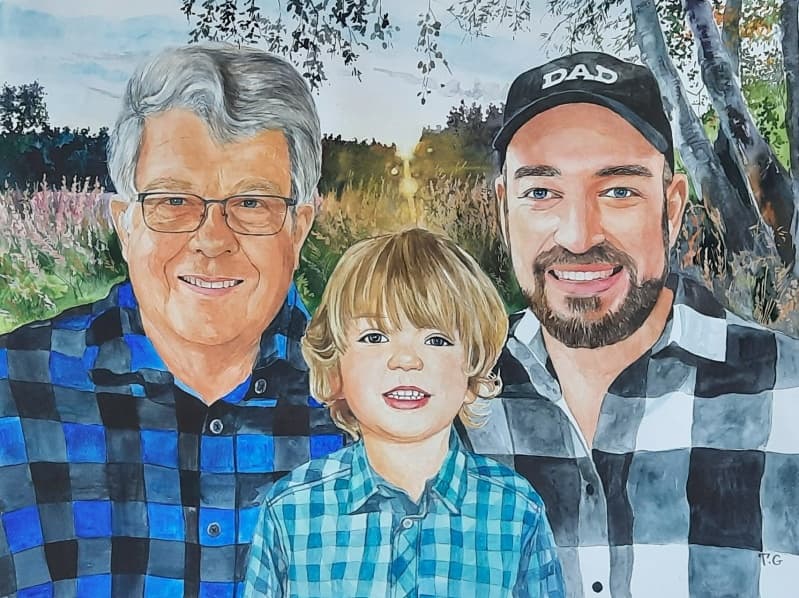 Family Watercolor Portrait · Artwork #002