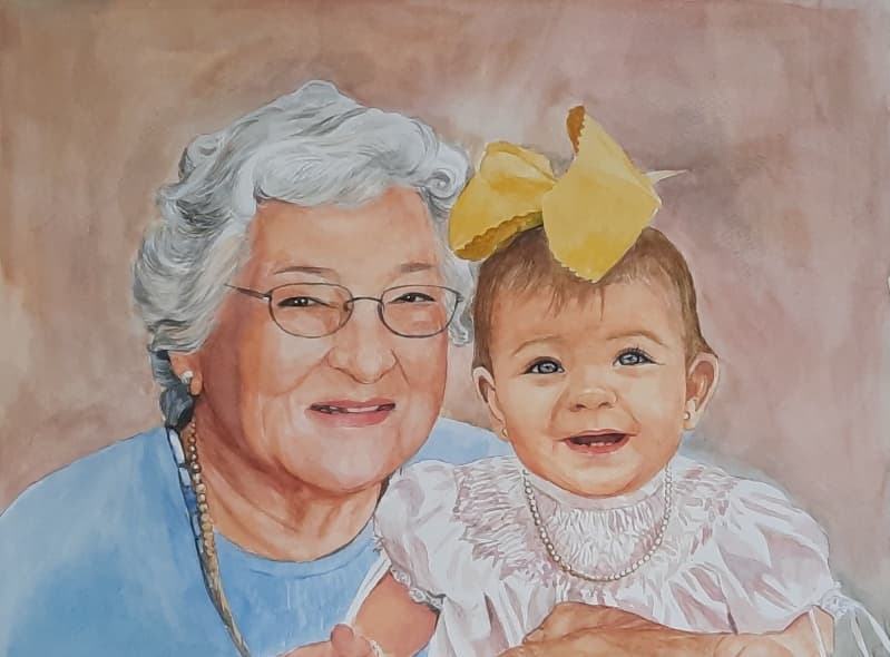 Family Watercolor Portrait · Artwork #003