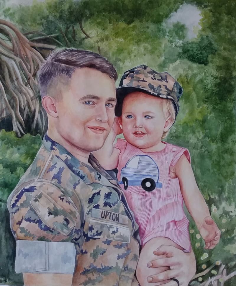 Family Watercolor Portrait · Artwork #011