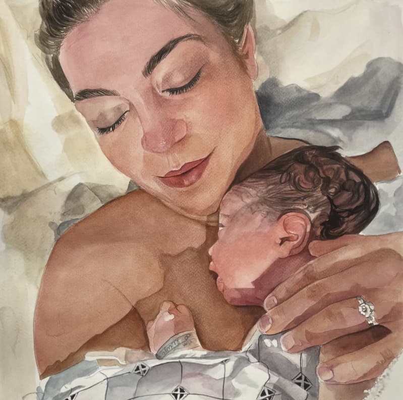 Family Watercolor Portrait · Artwork #012