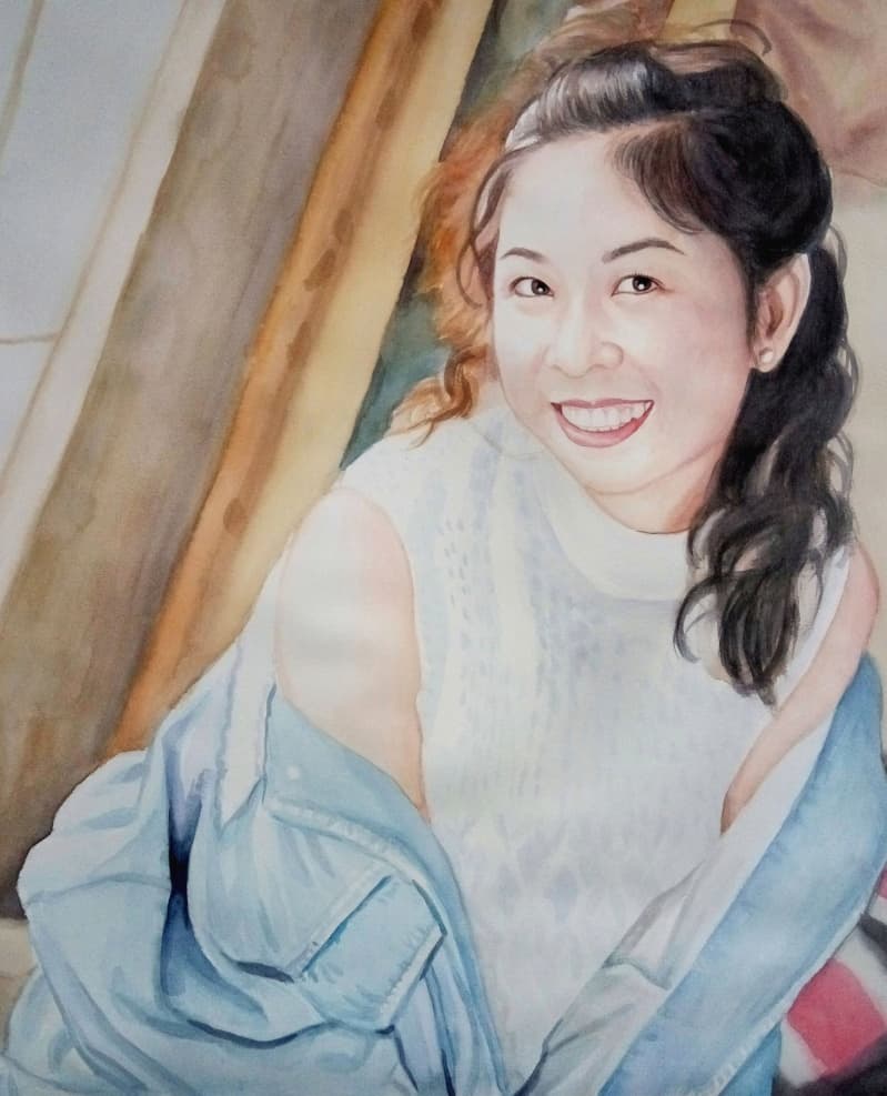 Memorial Watercolor Portrait · Artwork #013