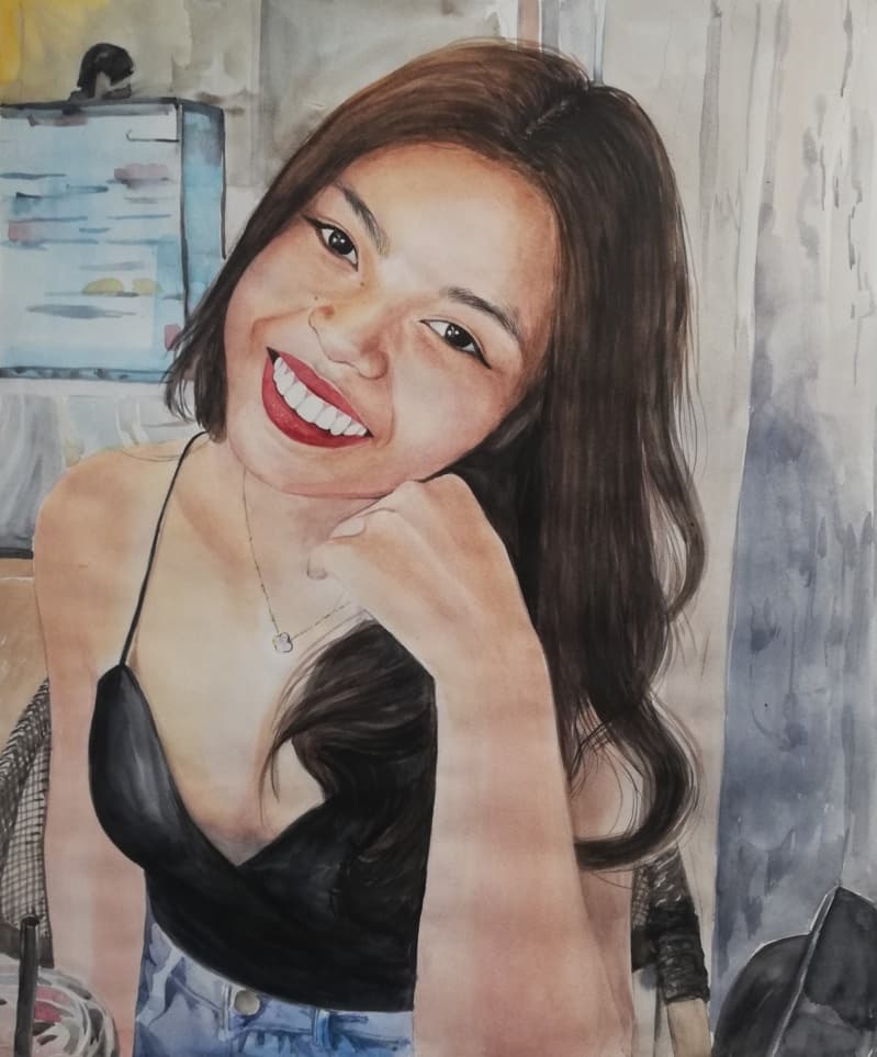 Memorial Watercolor Portrait · Artwork #020