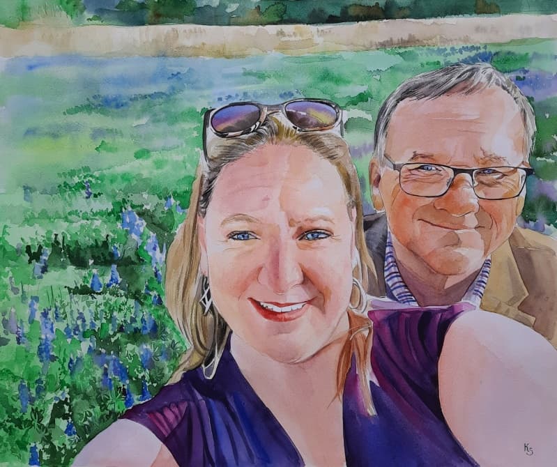 Family Watercolor Portrait · Artwork #025